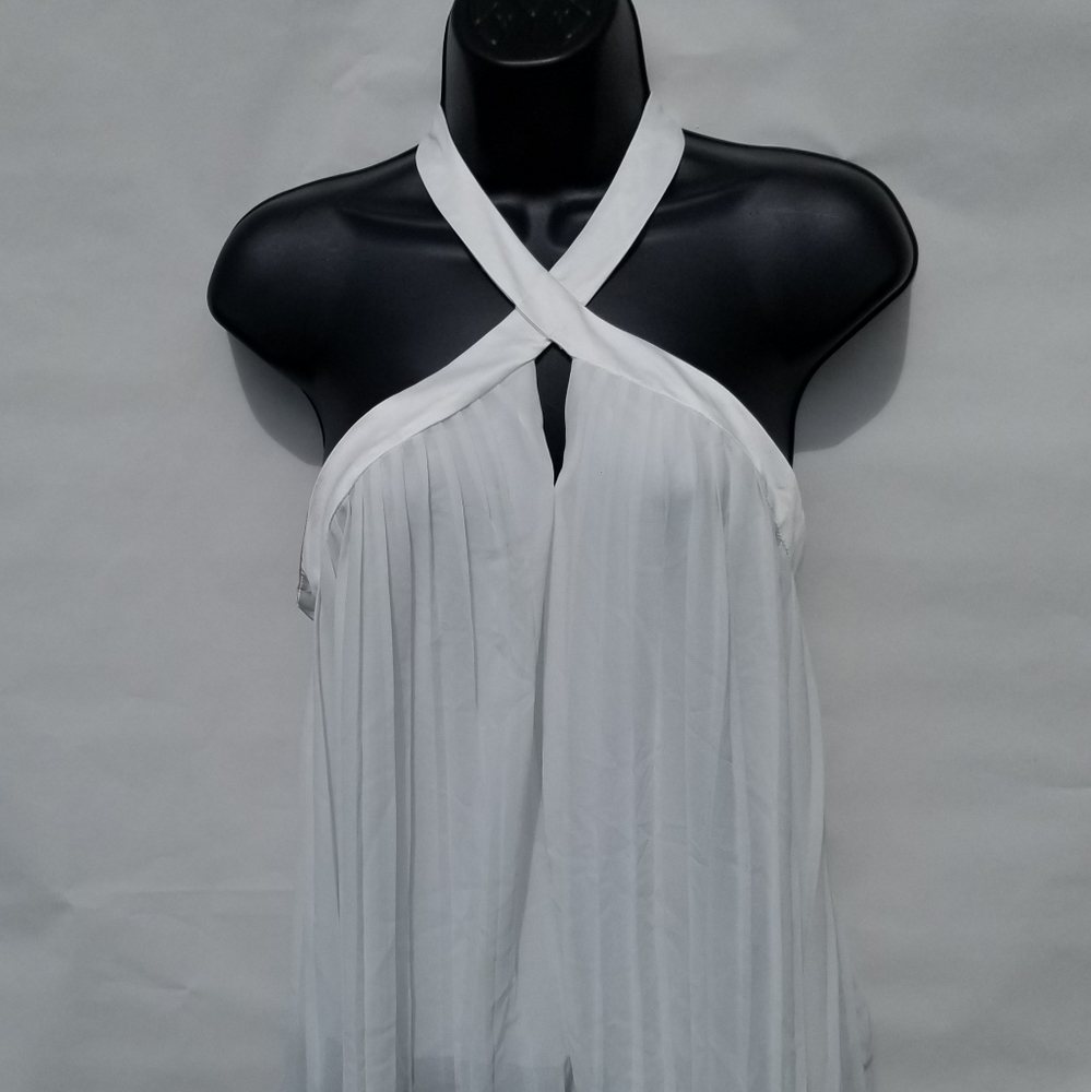 XOXO| White Pleated Halter Top